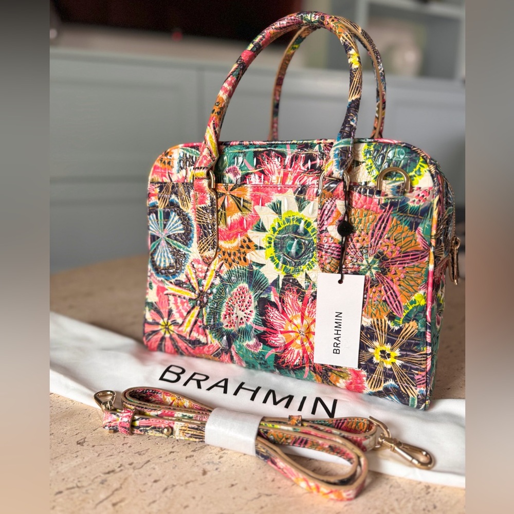 Brahmin Marissa Desert Bloom Leather Handbag